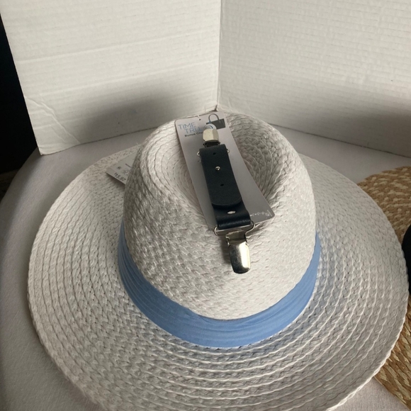 Time And Tru  Panama Hat Brim Wide Pleated Hatband & Clip - Set Of 3 - One Size - Picture 9 of 10